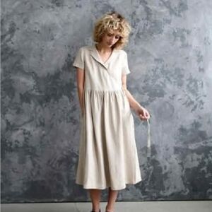 Chic Beige Midi Dress